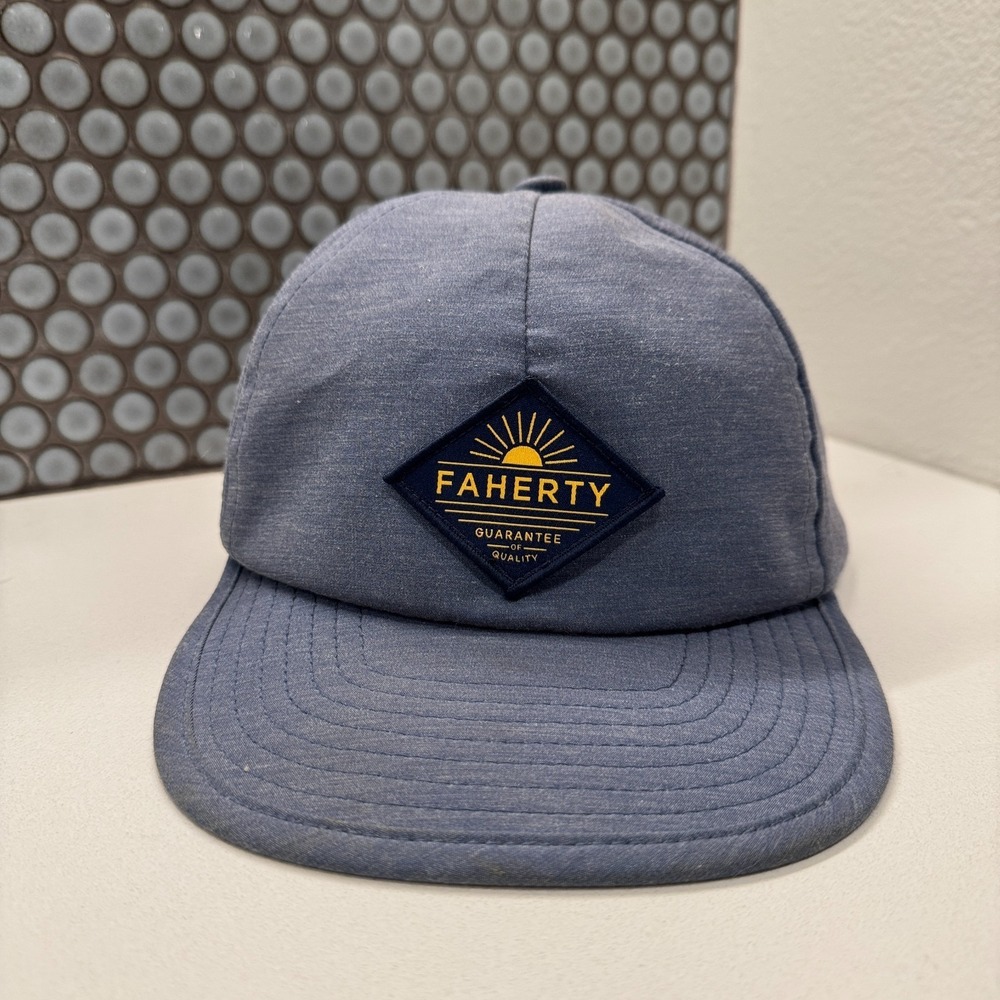Faherty All Day Hat Cap Adult One Size‎ Fits All Blue Adjustable Snapback Adult